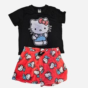 Hello Kitty Sanrio Womans Pajama Set - Black and Pink